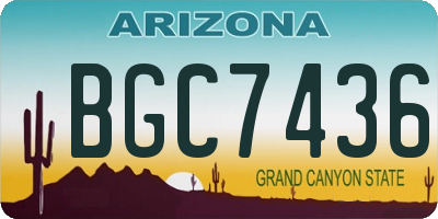 AZ license plate BGC7436