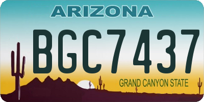 AZ license plate BGC7437