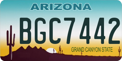 AZ license plate BGC7442