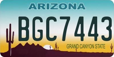 AZ license plate BGC7443