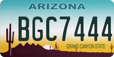 AZ license plate BGC7444