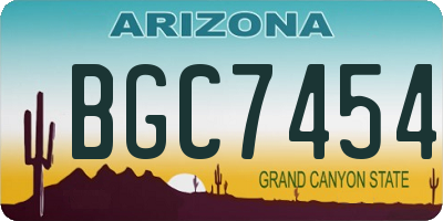 AZ license plate BGC7454