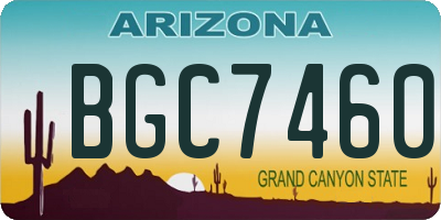 AZ license plate BGC7460