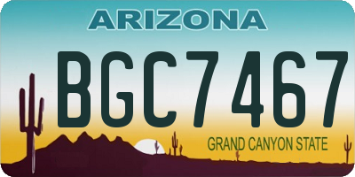 AZ license plate BGC7467