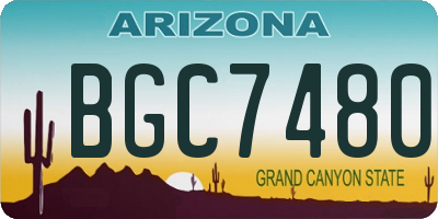 AZ license plate BGC7480