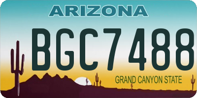 AZ license plate BGC7488