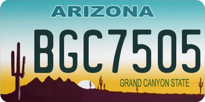AZ license plate BGC7505