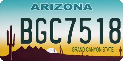 AZ license plate BGC7518