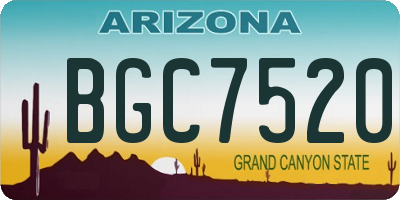 AZ license plate BGC7520