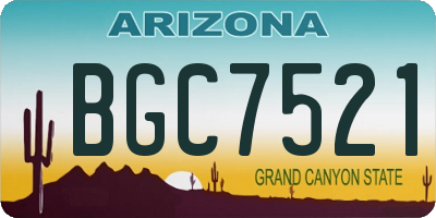 AZ license plate BGC7521