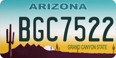 AZ license plate BGC7522