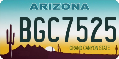 AZ license plate BGC7525