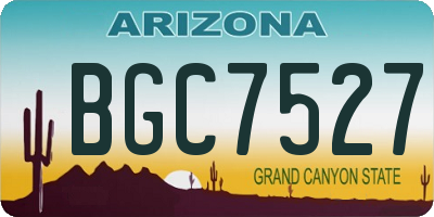 AZ license plate BGC7527