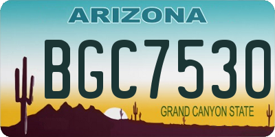AZ license plate BGC7530