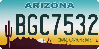 AZ license plate BGC7532