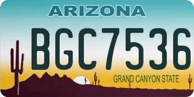 AZ license plate BGC7536