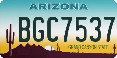AZ license plate BGC7537