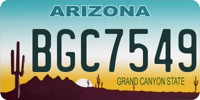AZ license plate BGC7549