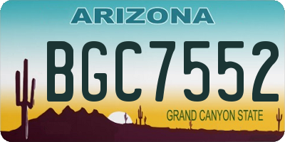 AZ license plate BGC7552