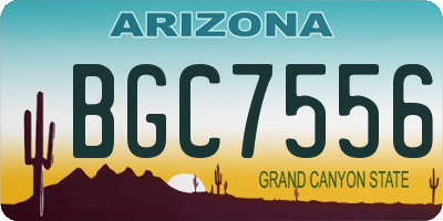 AZ license plate BGC7556