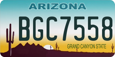 AZ license plate BGC7558