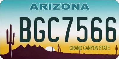 AZ license plate BGC7566
