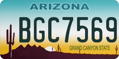AZ license plate BGC7569