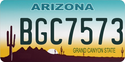 AZ license plate BGC7573