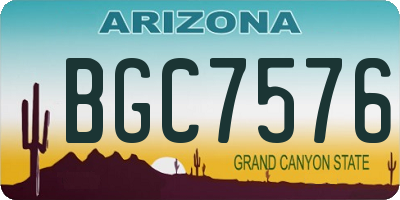 AZ license plate BGC7576