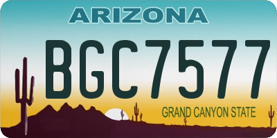 AZ license plate BGC7577
