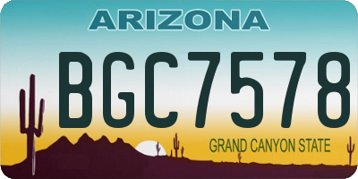 AZ license plate BGC7578