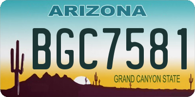 AZ license plate BGC7581
