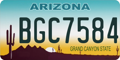 AZ license plate BGC7584