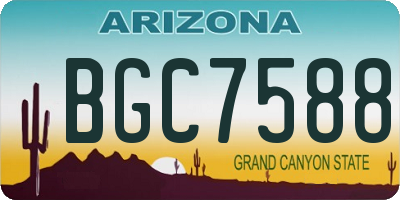 AZ license plate BGC7588