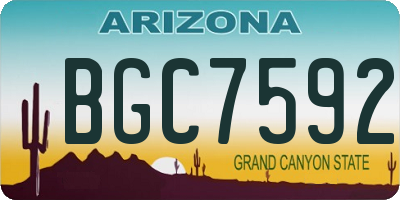 AZ license plate BGC7592