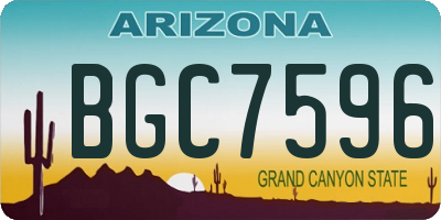 AZ license plate BGC7596