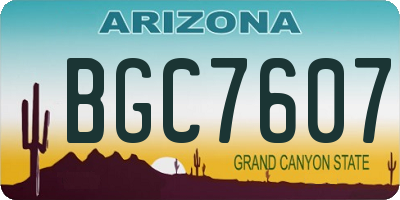 AZ license plate BGC7607