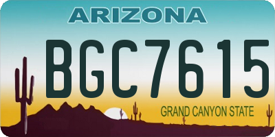 AZ license plate BGC7615