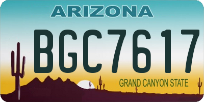 AZ license plate BGC7617
