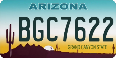 AZ license plate BGC7622