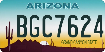 AZ license plate BGC7624