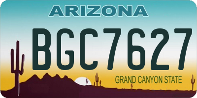 AZ license plate BGC7627