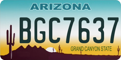 AZ license plate BGC7637