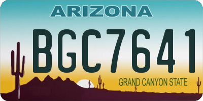 AZ license plate BGC7641