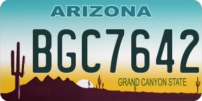 AZ license plate BGC7642