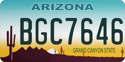 AZ license plate BGC7646