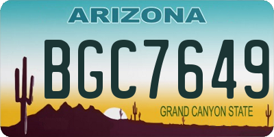 AZ license plate BGC7649