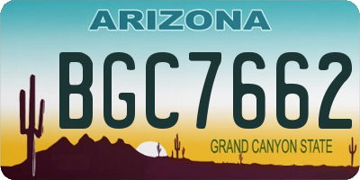 AZ license plate BGC7662