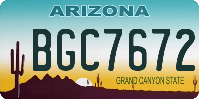 AZ license plate BGC7672