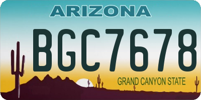 AZ license plate BGC7678